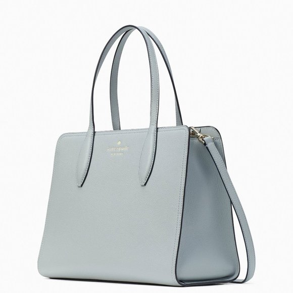 New Kate Spade Rowe Medium Top Zip Satchel in Pebble Leather Avalon Mist - Picture 3 of 4